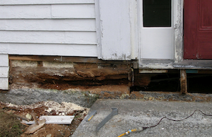 Beside front door